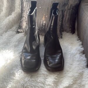 Black Leather Ankle Boots